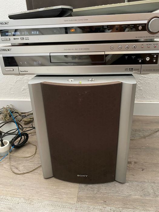 Home cinema Sony com leitor/gravador dvd e control centre e subwoofer