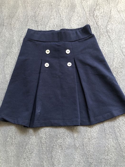 Zestaw wizytowy Spodniczka granatowa Bluzka i sweterek Apel Rozm. 122