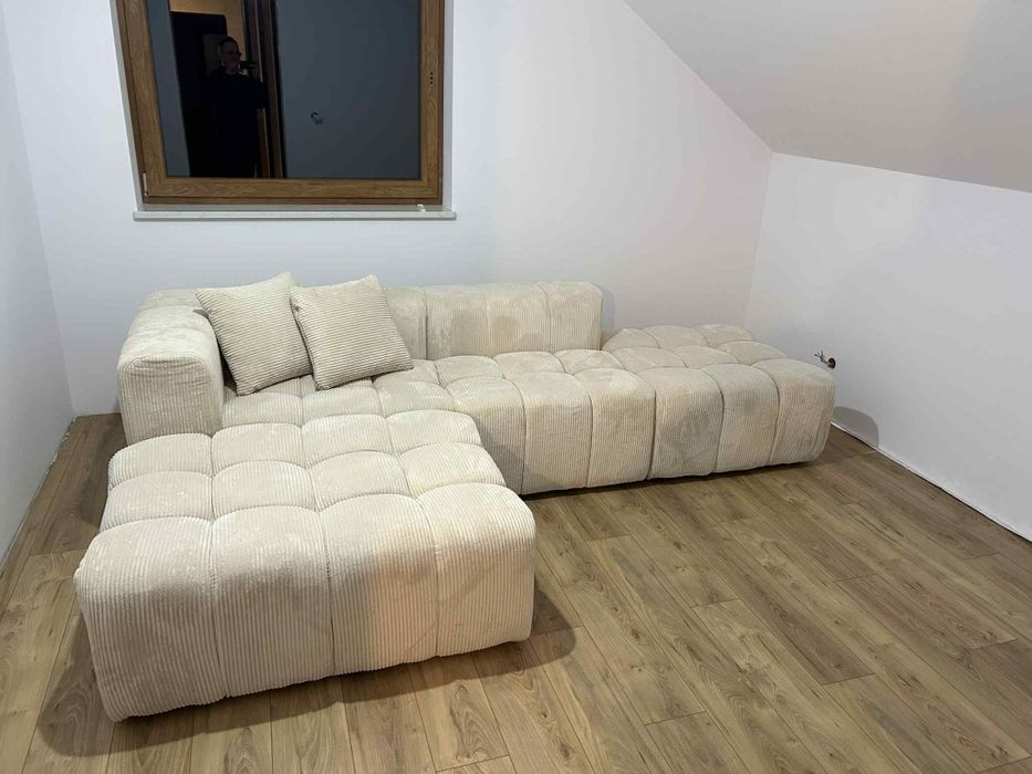 Beżowy nowy narożnik BRW OLEA-L2, kanapa, Black Week