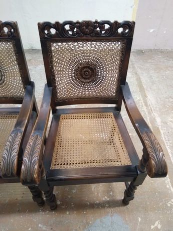 Komplet 2 foteli fotele krzesła tron drewniane rzeźbione FV DOWÓZ
