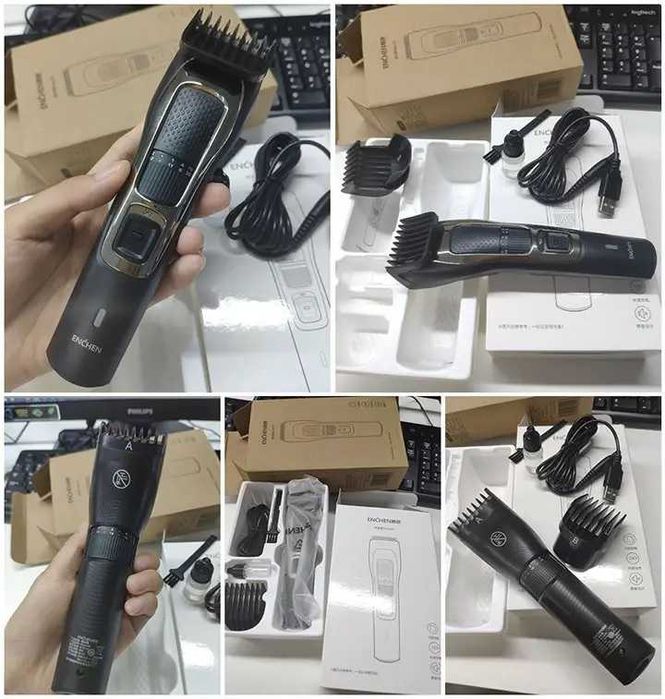 Машинка для стрижки триммер Xiaomi ENCHEN Sharp 3S, ножницы и накидка