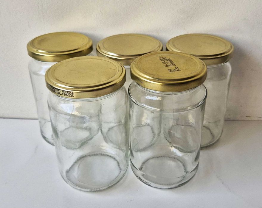 Frascos tradicionais de vidro para 500kg com tampa dourada