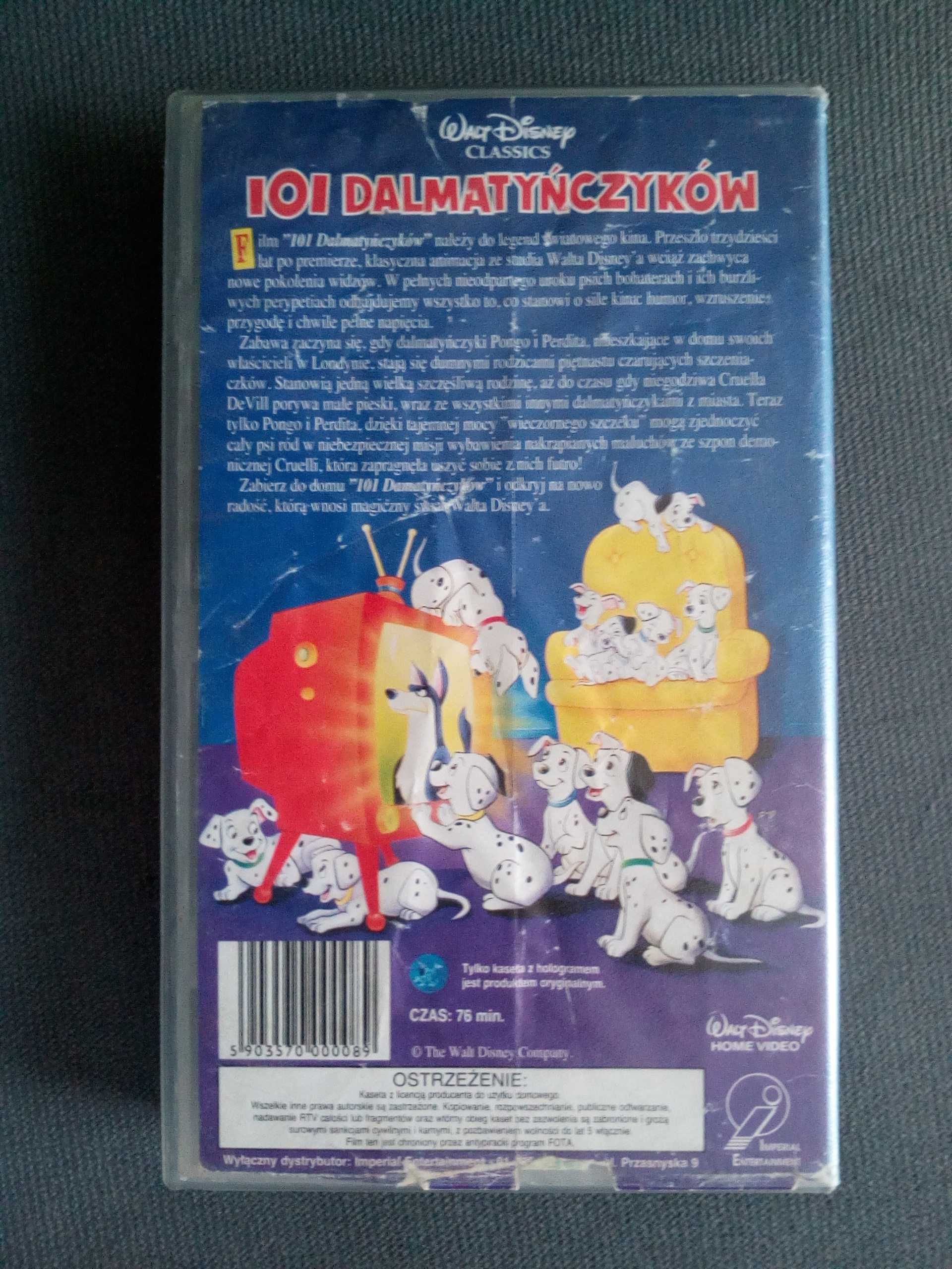 Kaseta VHS 101 Dalmatyńczyków