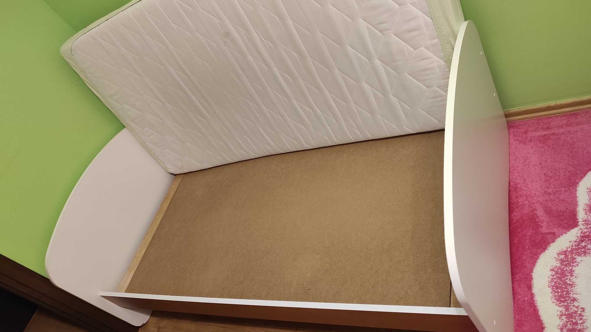 Łóżko dziecięce 160x80 z szufladą - białe z motywem ZOO
