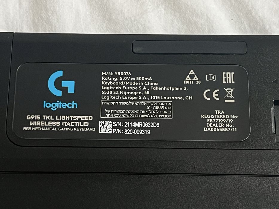 Klawiatura bezprzewodowa logitech G915 TKL LIGHTSPEED