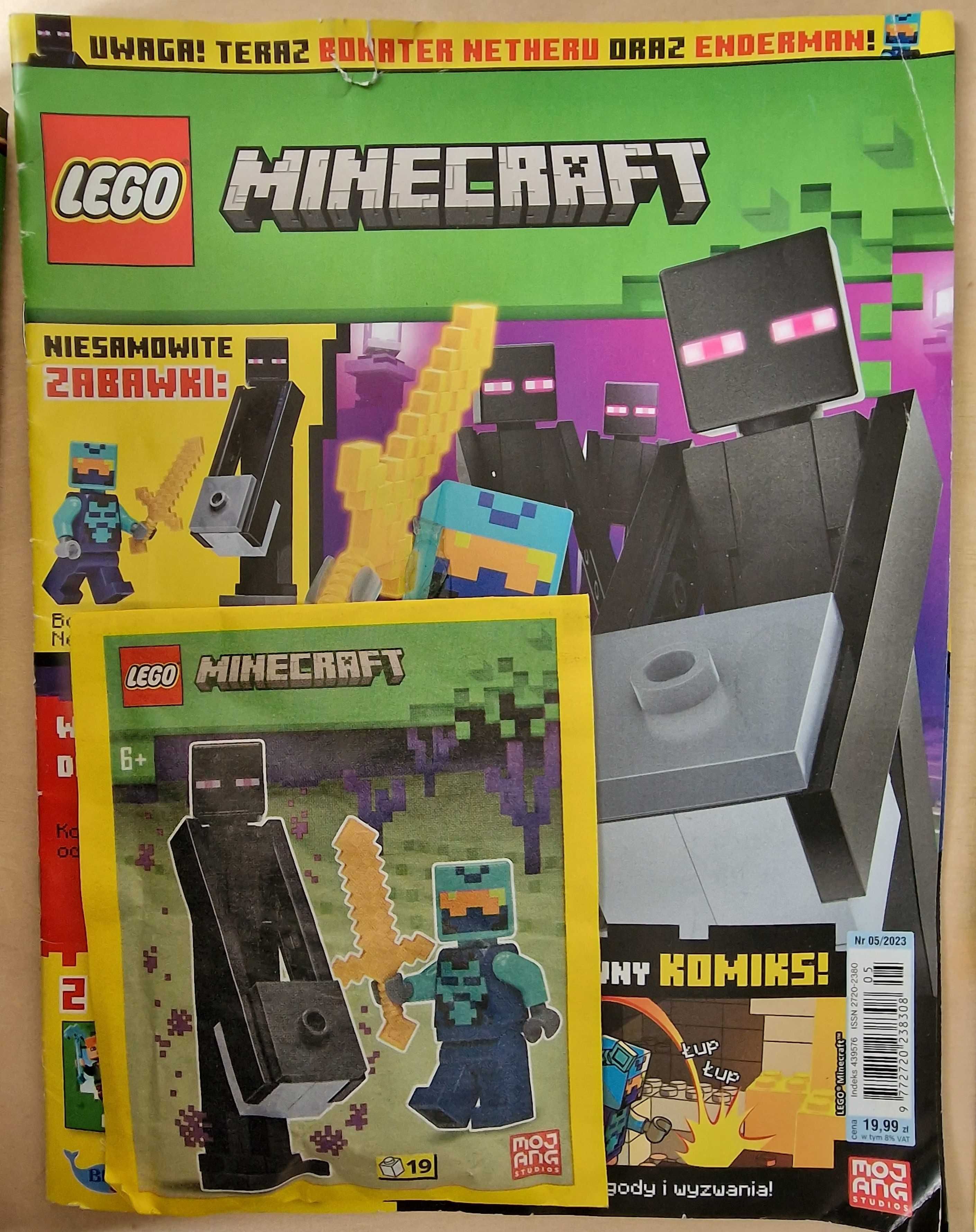 3 X magazyn MINECRAFT 4/5/6.2023 + figurki LEGO MINECRAFT