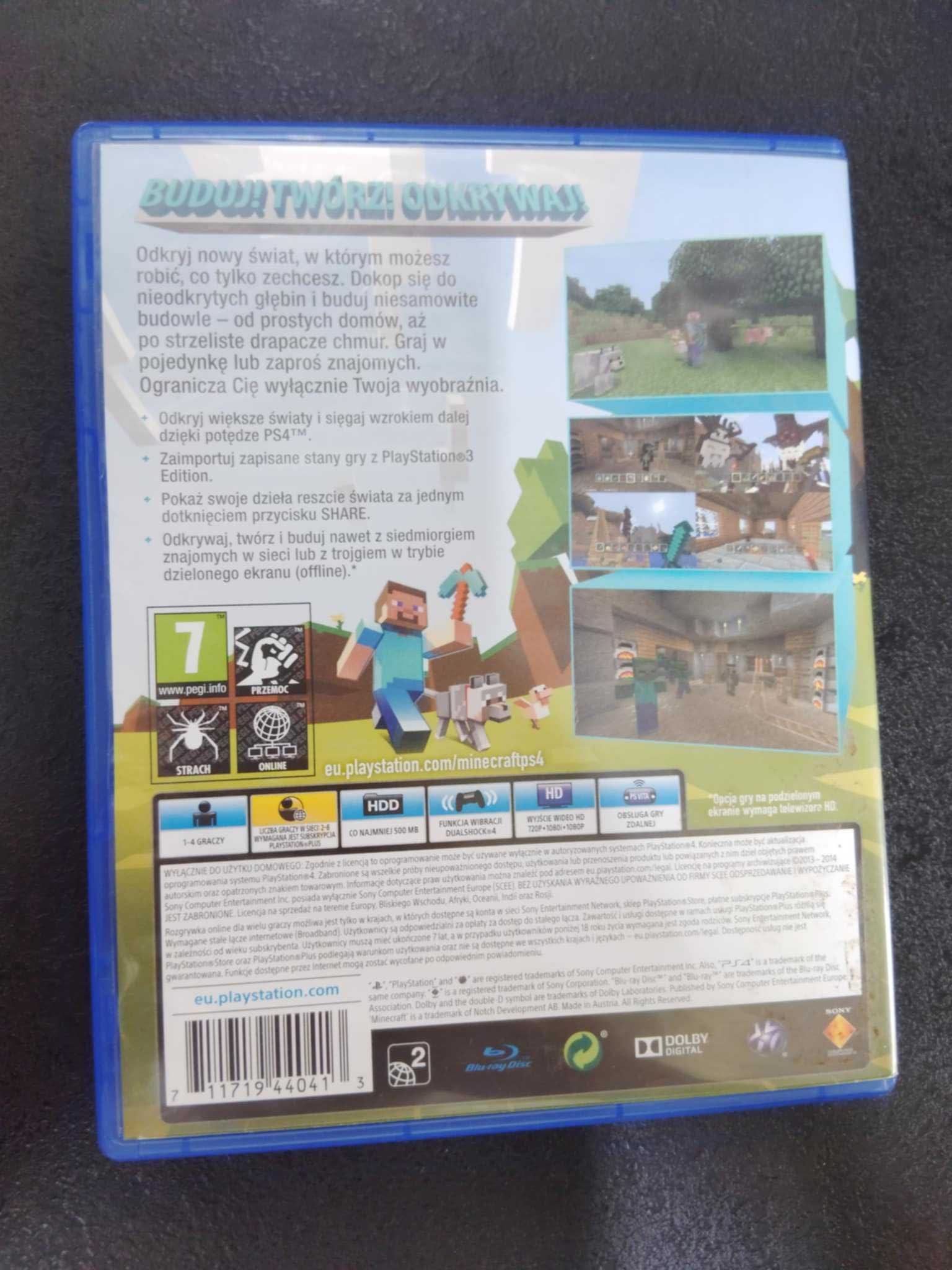 Minecraft PS4 Polskie napisy są w grze PS4 i PS5 / gra na konsole