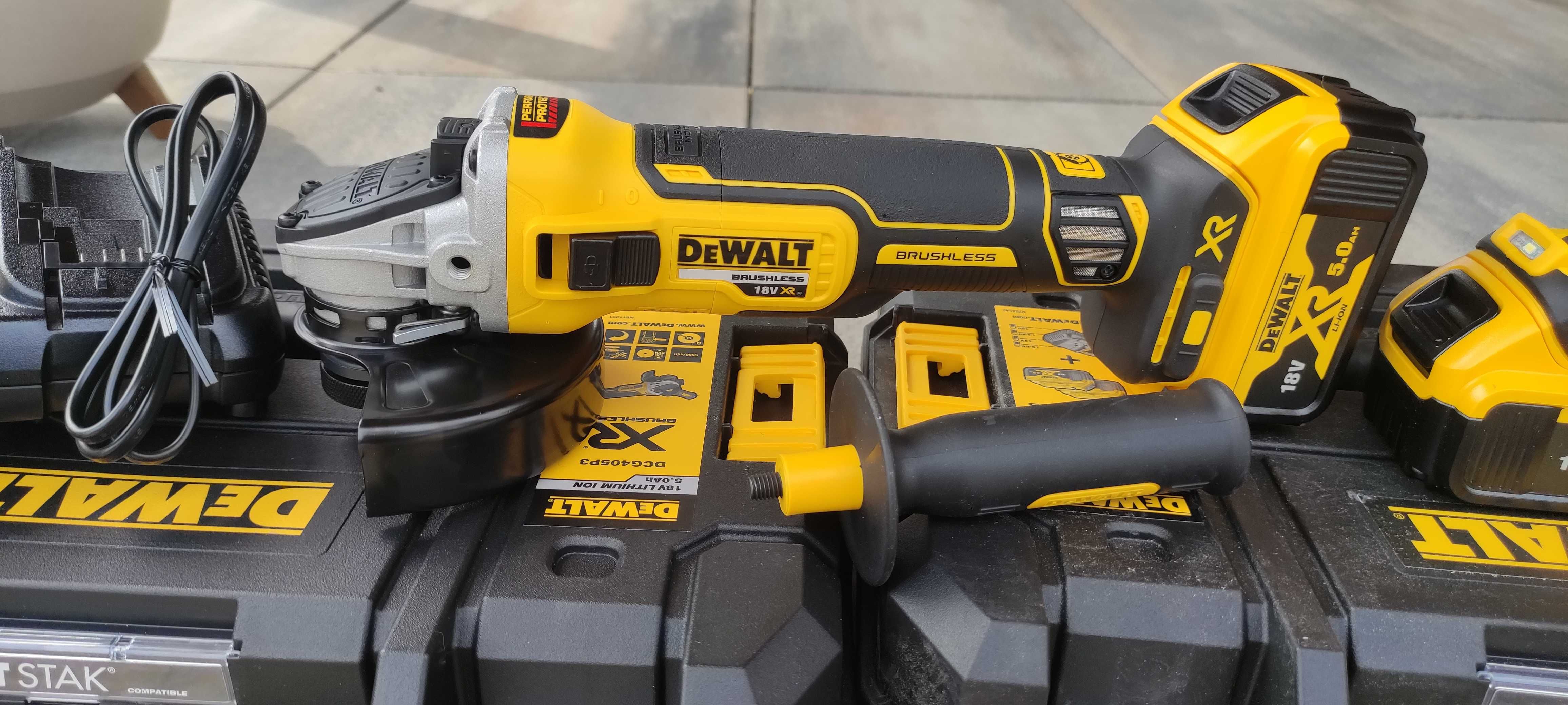 Klucz udarowy 1625Nm + Szlifierka 125MM Dewalt 2x5Ah 18V Bezszczotkowe