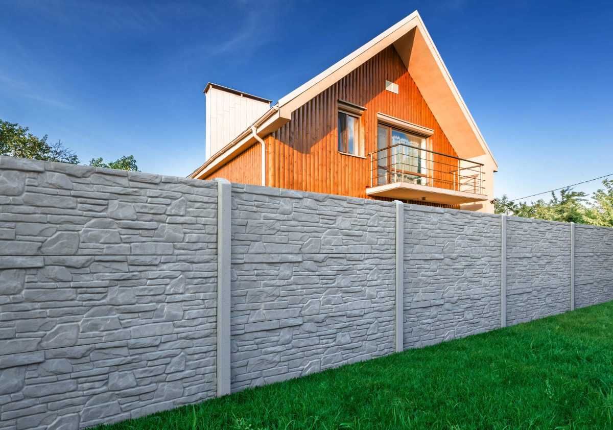 Panel ogrodzeniowy betonowy - kamień łamany dwustronna/jednostronna