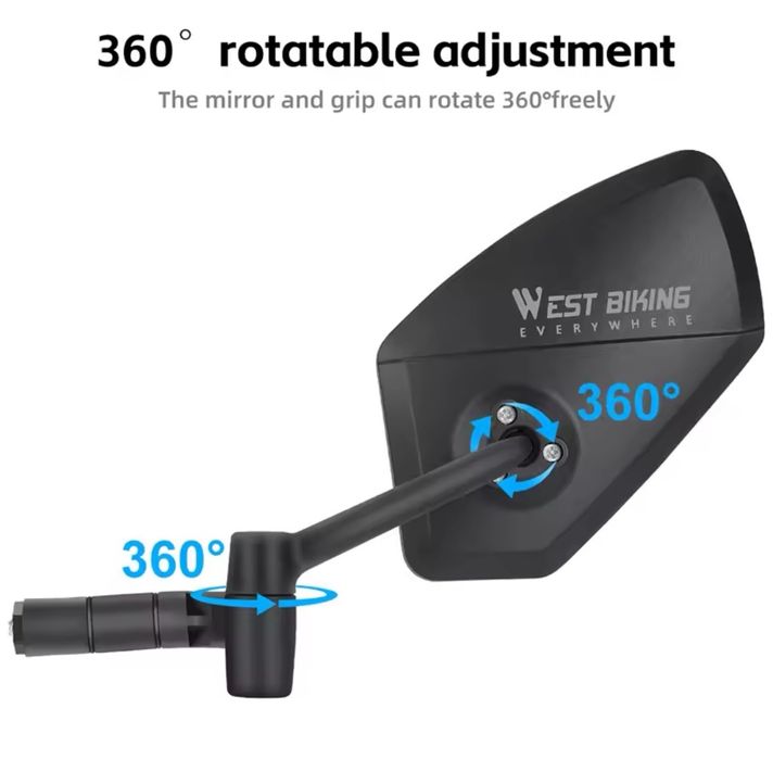 Rowerowe lusterko wsteczne WEST BIKING HD 360