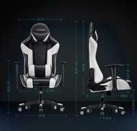 Cadeira ergonómica, escritório, PC gamer, racing, couro, apoio lombar