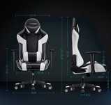 Cadeira ergonómica, escritório, PC gamer, racing, couro, apoio lombar