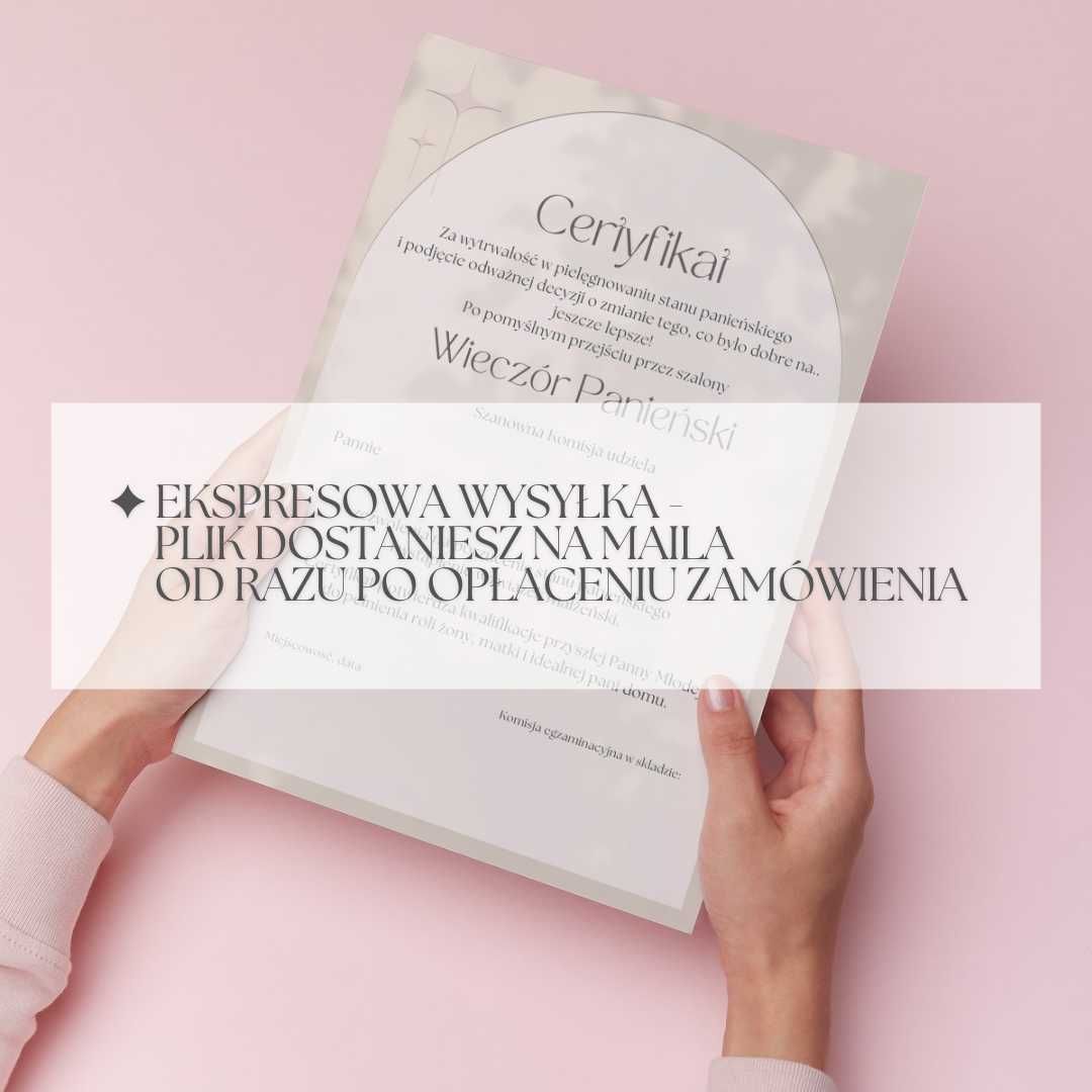 Gry i zabawy na Wieczór Panieński (8) PDF do druku Certyfikat
