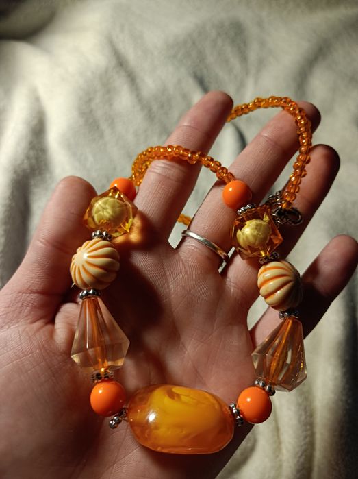 Pomarańczowy Naszyjnik, wisiorek, wisior