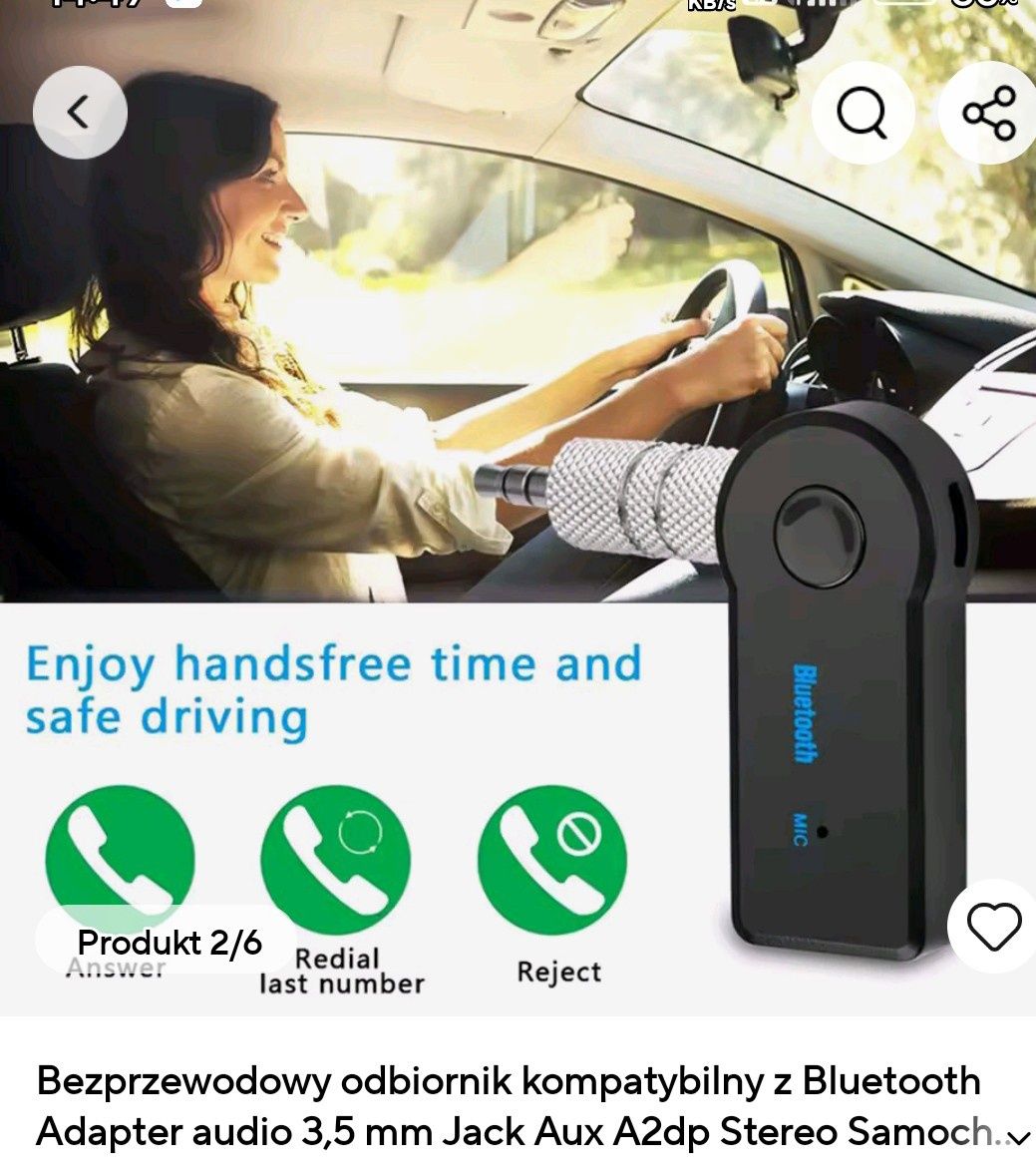Bezprzewodowy odbiornik kompatybilny Bluetooth adapter audio