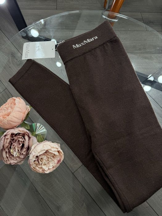 Шерстяные коричневые леггинсы лосины max mara