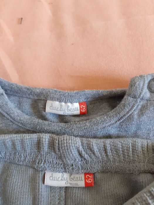 Zestaw dla dziecka niemowlaka spodnie i bluzka 62 szare