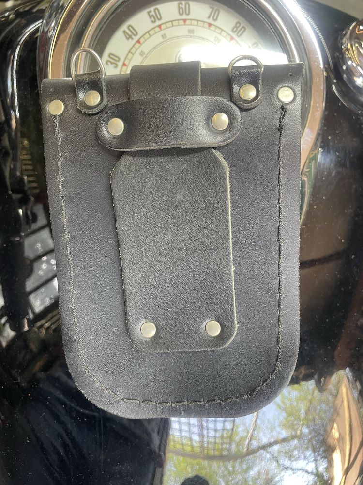 Gruba skórzana saszetka chopper
