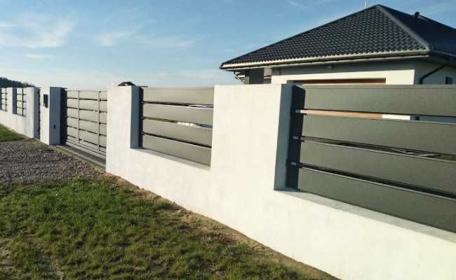 Nowoczesne ogrodzenie Przęsło MODERN+ 200x100cm Lamele Stal