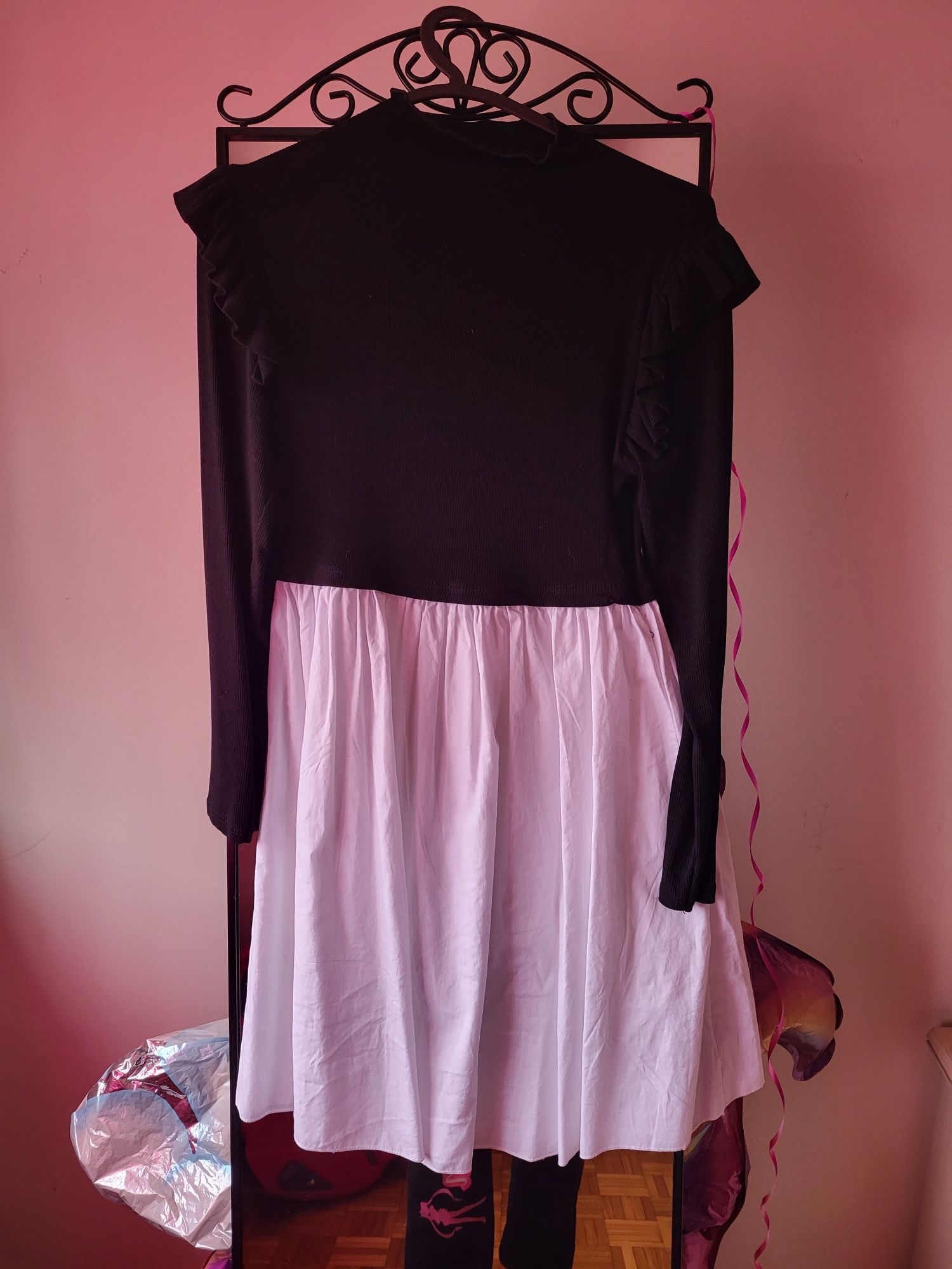 Vestido sweet branco e preto