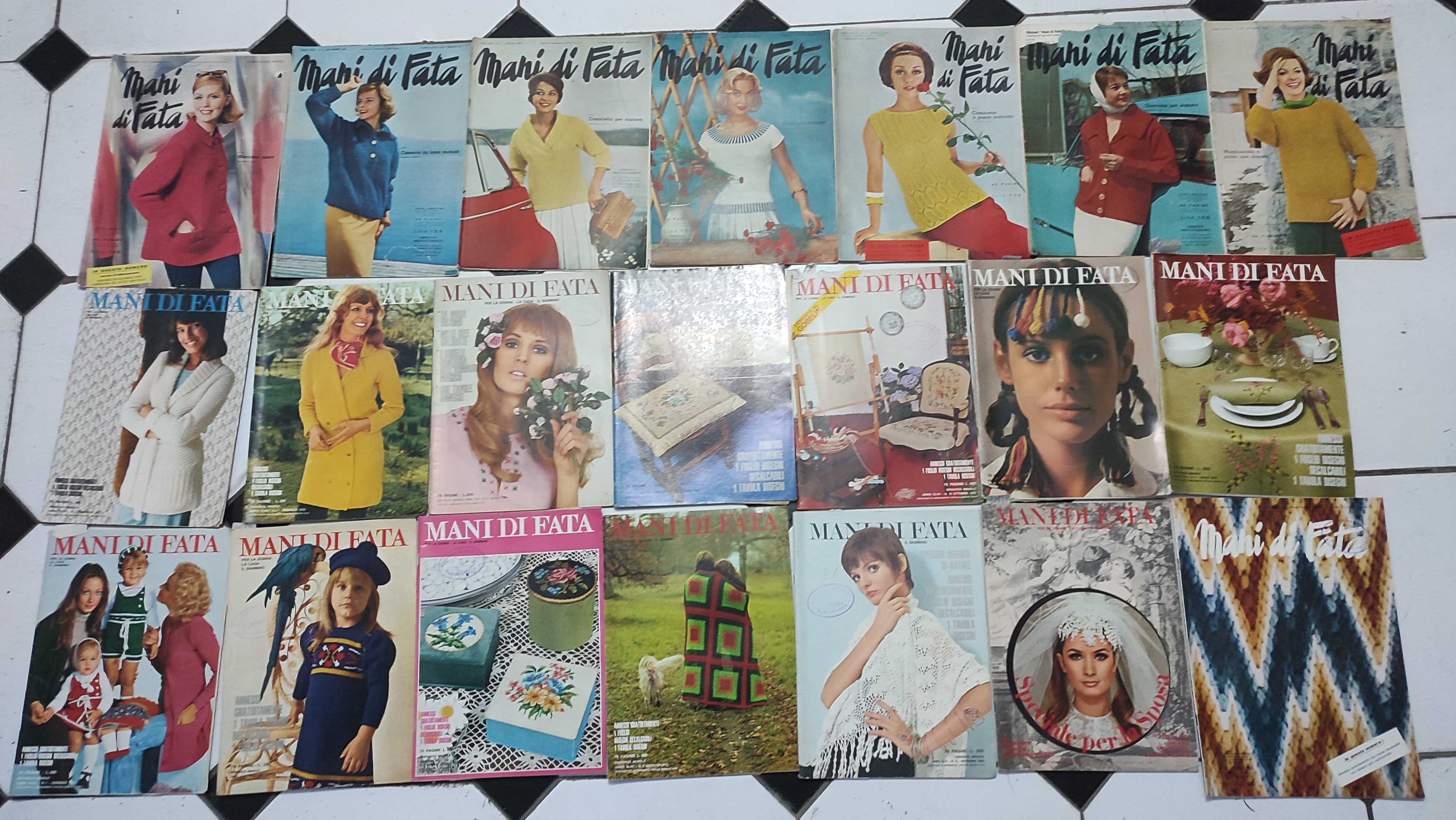 Lote 42 revistas antigas de moda italianas Mani di Fata