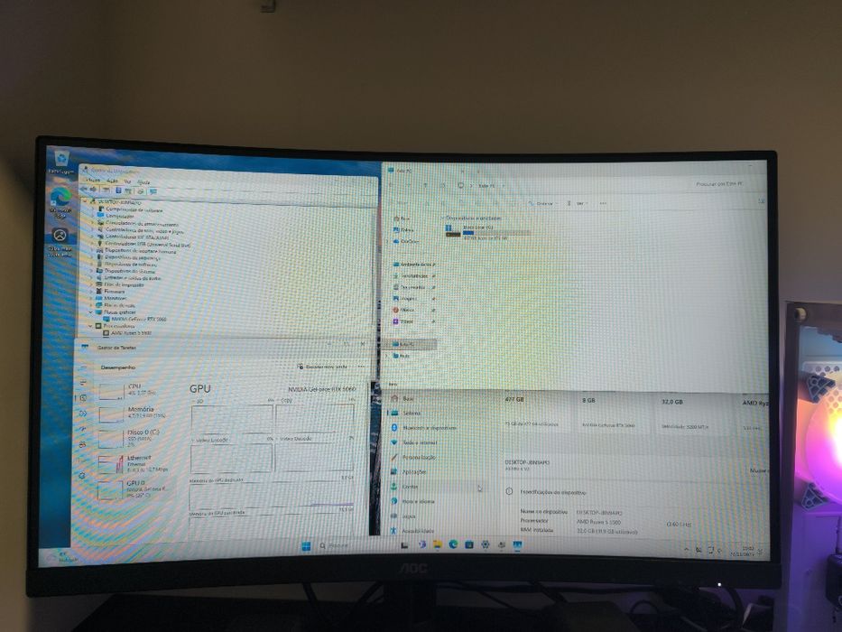 PC R5 5060RTX 32 RAM + Ecrã + Periféricos 3x S/ Juros