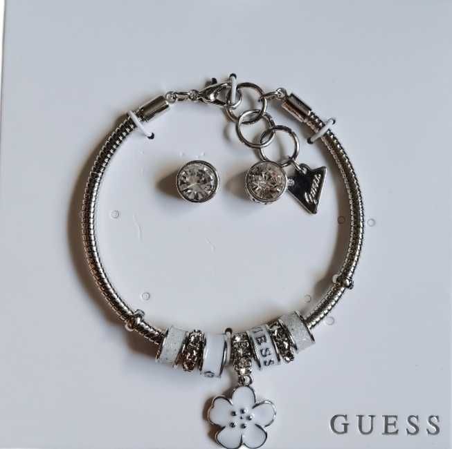 GUESS LOS ANGELES zestaw prezentowy bransoletka + kolczyki