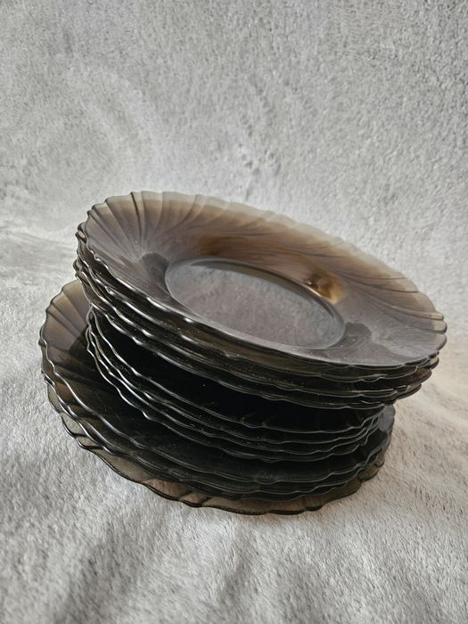 Duralex zestaw obiadowy talerze płytkie i głębokie