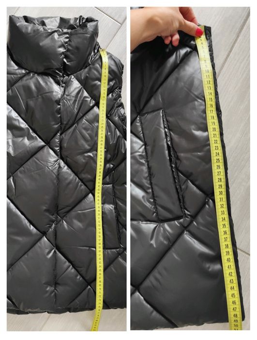 Czarna pikowana kamizelka z paskiem Massimo Dutti S