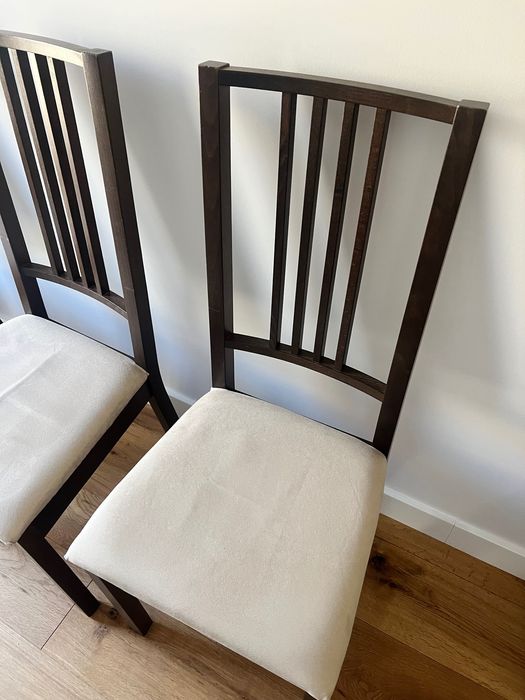 4 cadeiras jantar madeira e bege IKEA - DESCONTO