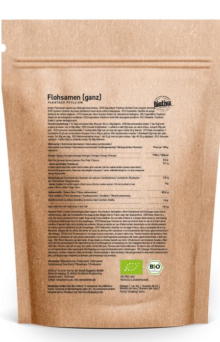 Sementes inteiras psyllium 1kg