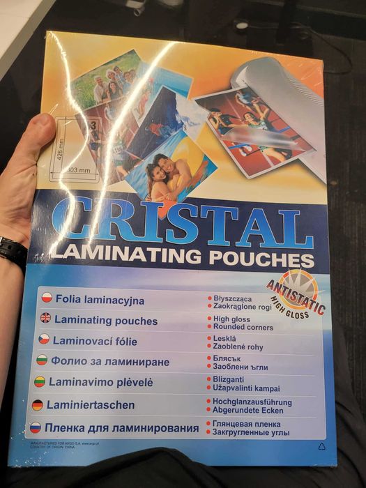 Cristal - Folia laminacyjna A3 Argo 80mic - 100 szt. - Nowa - Warszawa
