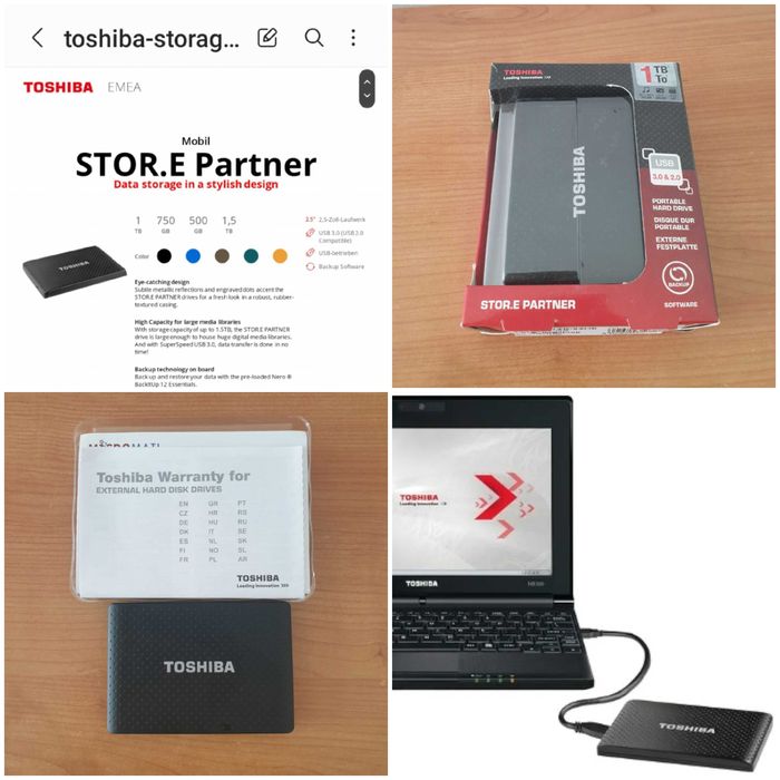 Dysk przenośny  | 1000 GB | Toshiba 1TB Store Partner 2,5'' USB 3.0