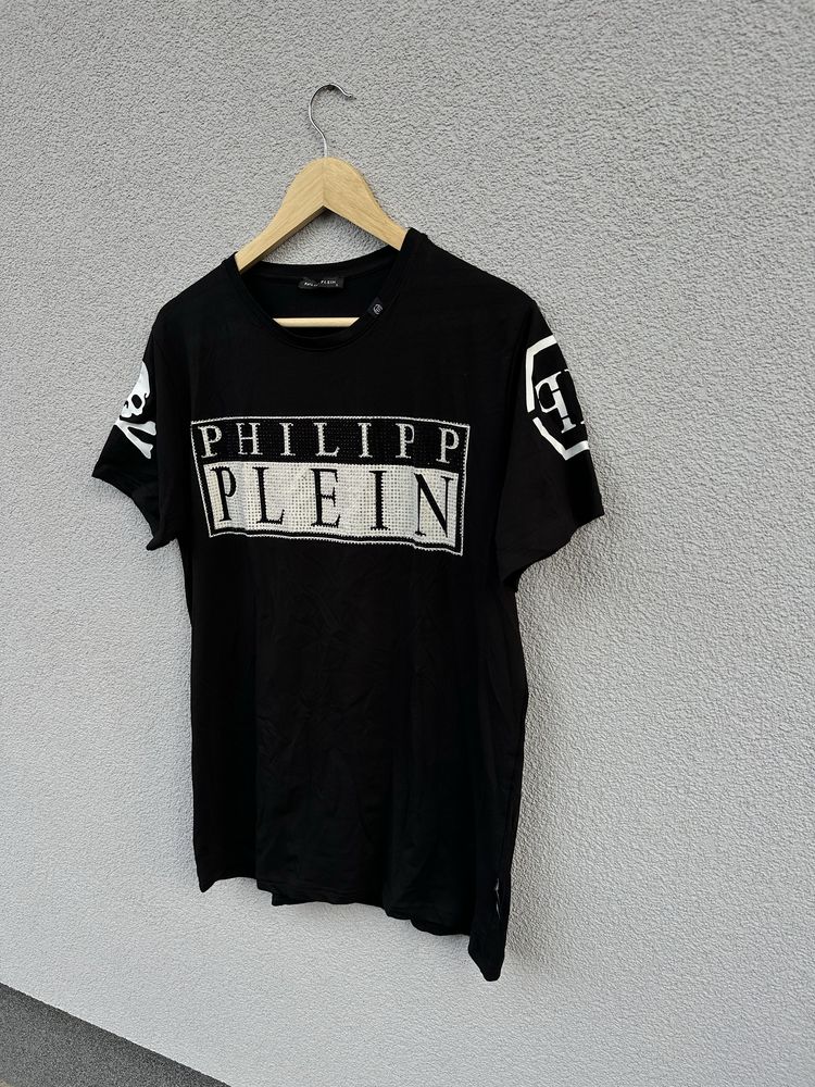 Philipp Plein L czarna koszulka z logo tshirt tee