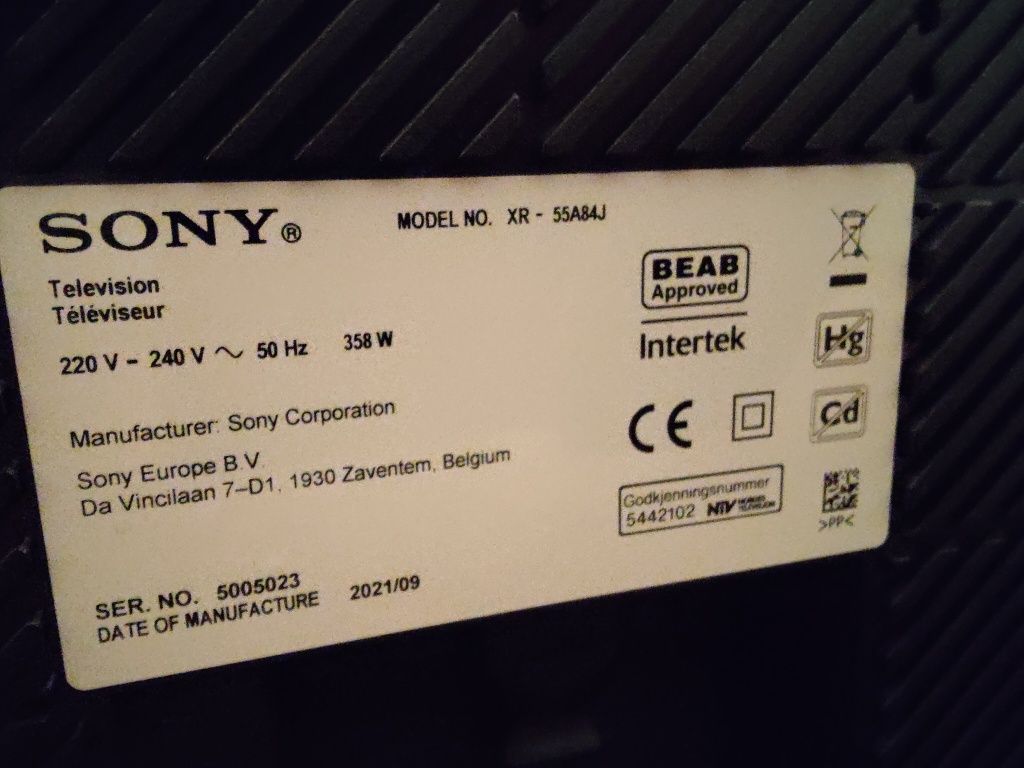 Tv Sony OLED 55A80J - na gwarancji HDMI 2.1 , 4k 120hz , 55" transport