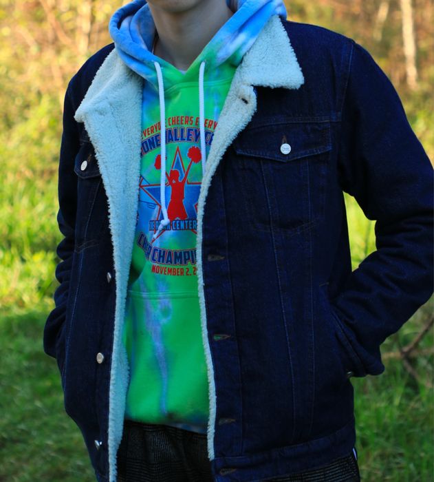 Чоловіча джинсова куртка з хутром Staff