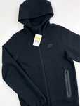 Оригінальне чоловіче Зіп Худі Nike Fleece у чорному кольорі