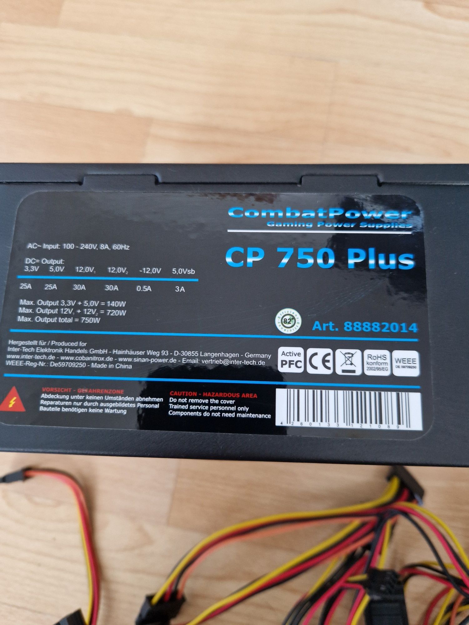Блок живлення Combat Power 750W 24+8(4+4/6+8(6+2)відеокарта/6sata/6mol