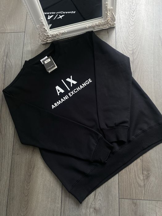 Світшот Armani Exchange, армані, кофта армані A|X, чорна кофта