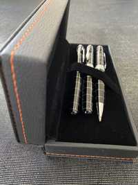 Pióro, długopis i automatyczny dlugopis w eleganckim etui
