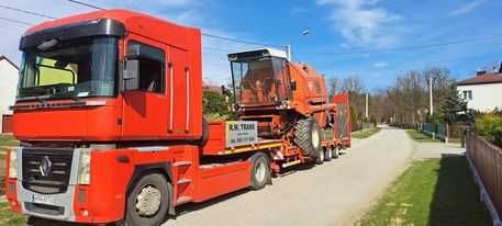 Transport kombajnów koparek maszyn niskopodwoziowy niskopodwozie