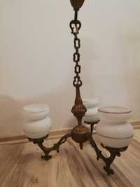 Stare zabytkowe lampy 3 ramienne mosiężna i kuta