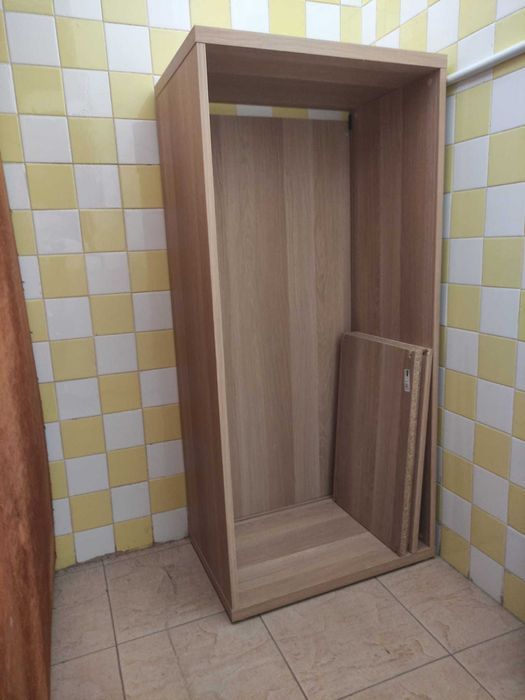 BESTÅ, Estrutura, ef carvalho c/velatura branca, 60x40x128 cm