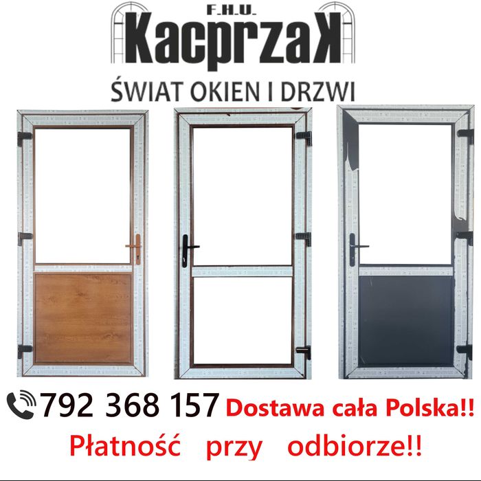 DRZWI Kacprzak 110x210 ZEWNĘTRZNE PCV Sklepowe Antracyt Lider OLX
