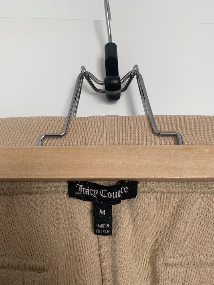 Juicy Couture nude beżowy komplet dresowy welurowy spodnie bluza