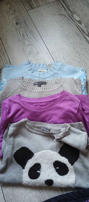 Paka ubrań dla dziewczynki kurtka, sweterki 122_128