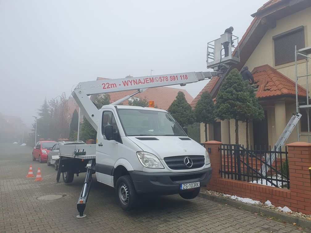 Podnośnik koszowy, zwyżka  22 m wynajem Szczecin i okolice