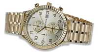 Złoty zegarek z bransoletą męski 14k włoski Geneve mw007y&mbw007y G