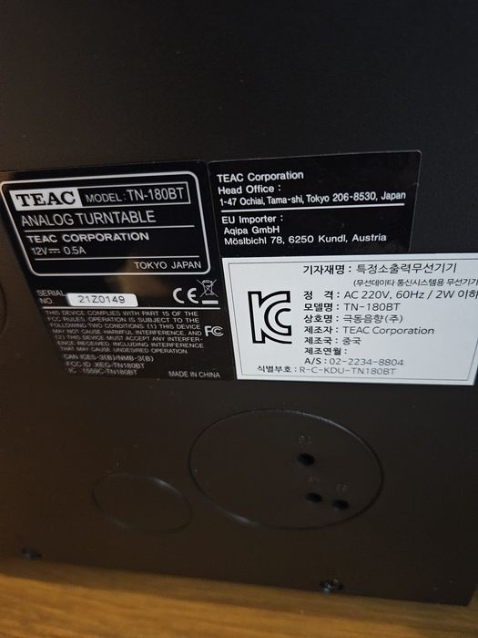 Leitor de Vinis Teac TN-180 BT