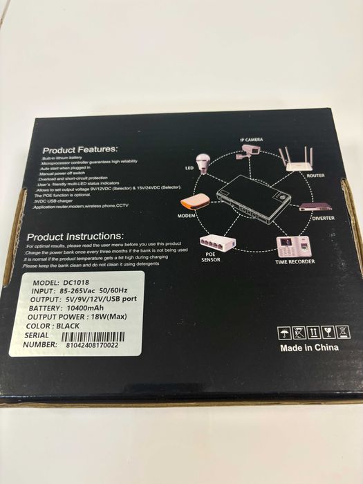 Міні UPS, ДБЖ для роутера DC1018. 18 Вт, 10400 mAh! + БОНУС!